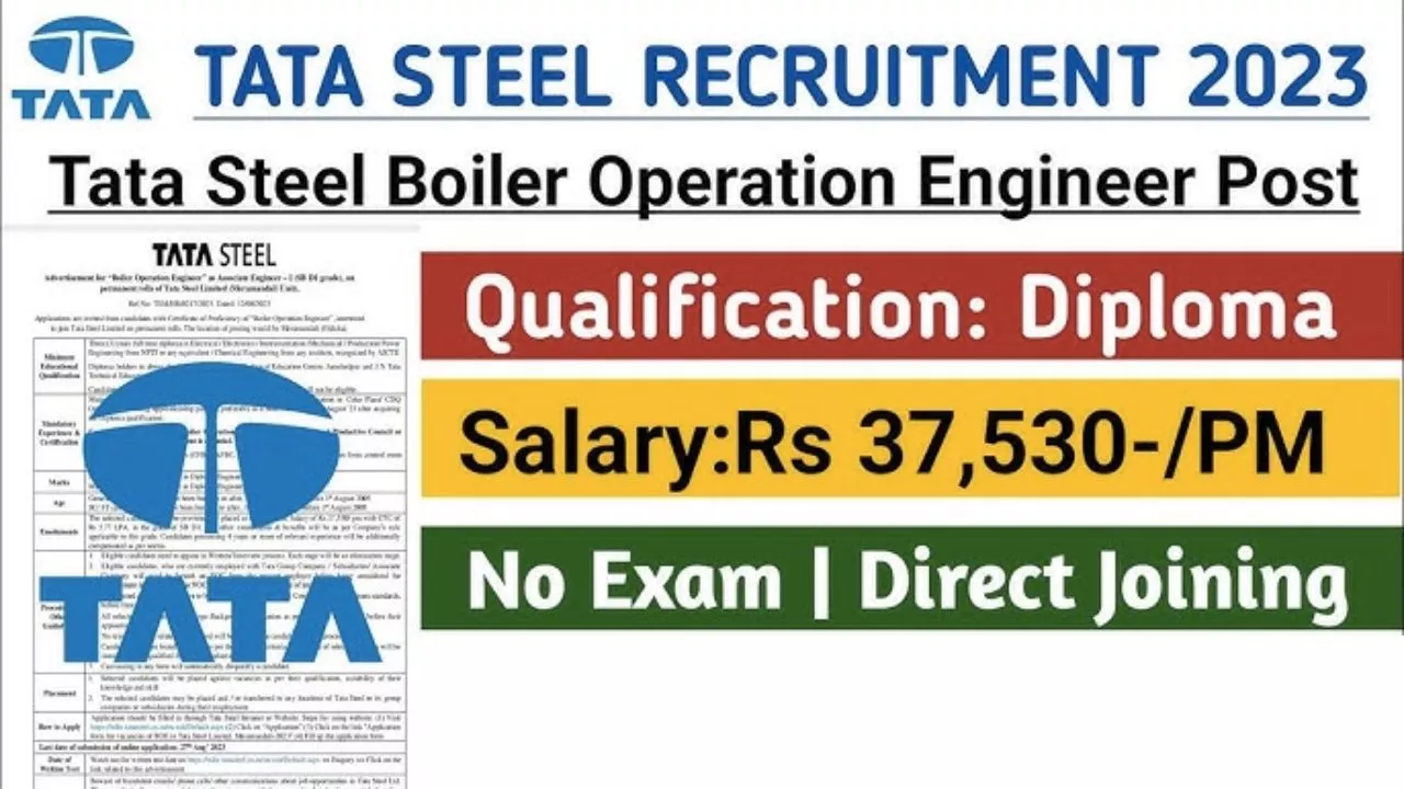 Tata Steel Boiler Operation Vacancy 2023
