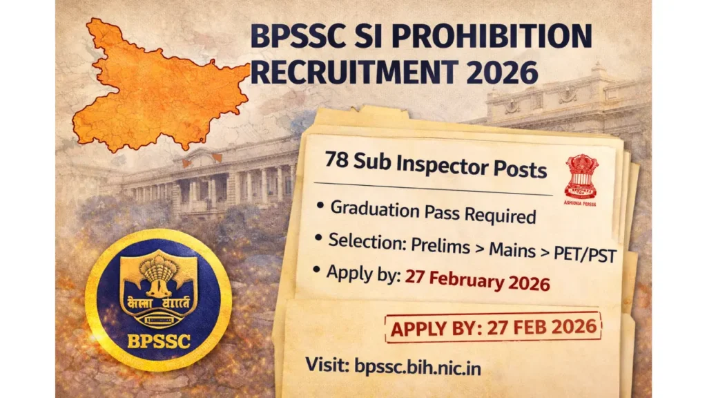 BPSSC SI Prohibition Recruitment 2026