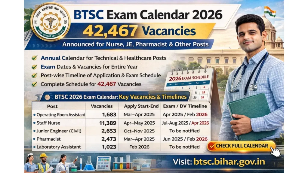 BTSC Exam Calendar 2026