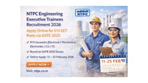 NTPC Engineering Executive Trainees Recruitment 2026