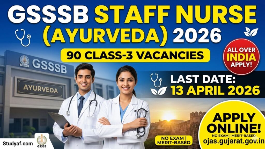 GSSSB Staff Nurse (Ayurveda) Recruitment 2026