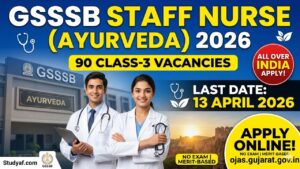 GSSSB Staff Nurse (Ayurveda) Recruitment 2026