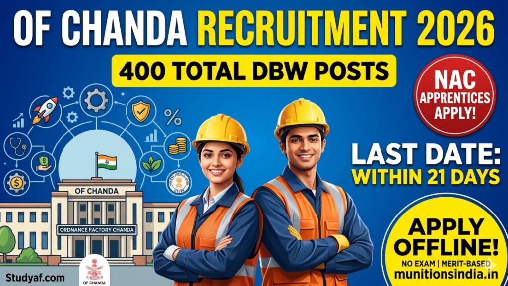 Ordnance Factory Chanda DBW Recruitment 2026