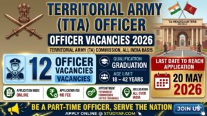 Territorial Army Officer Recruitment 2026